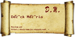 Dück Mária névjegykártya